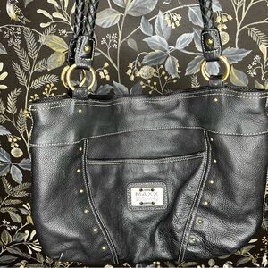 Maxx New York Signature Black Leather Purse